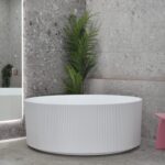 Brighton Groove Fluted Oval Freestanding Back to Wall Bathtub - Matt White - No Overflow - 1500mm | SB780-1500MW