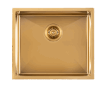 Brushed Gold 1.2mm Handmade Top/Undermount Single Bowl Kitchen/Laundry Sink - 510x450x230mm | TWM5G