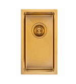 Brushed Gold 1.2mm Handmade Top/Undermount Single Bowl Kitchen Sink - 250x450x215mm | TWM11G