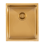 Brushed Gold 1.2mm Handmade Top/Undermount Single Bowl Kitchen Sink - 390x450x215mm | TWM12G