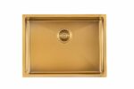 Brushed Gold 1.2mm Handmade Top/Undermount Single Bowl Kitchen Sink 304 Stainless Steel - 600x450x230mm | TWM10G