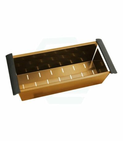 Brushed Gold Stainless Steel Kitchen Sink Colander - 440x190x130mm | TWMC2G
