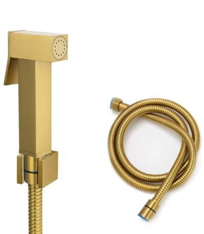 Brushed Gold Toilet Bidet Spray Kit with Stainless Steel Hose