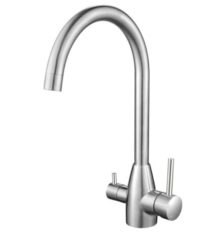 Brushed Nickel 3 Way Pure Drinking Water Hot & Cold Swivel Kitchen Mixer | BU1041.KM