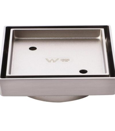 Brushed Nickel Smart Tile Insert Floor Waste Shower Grate Drain (88mm outlet)