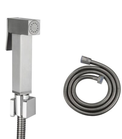Brushed Nickel Toilet Bidet Spray Kit with Stainless Steel Hose