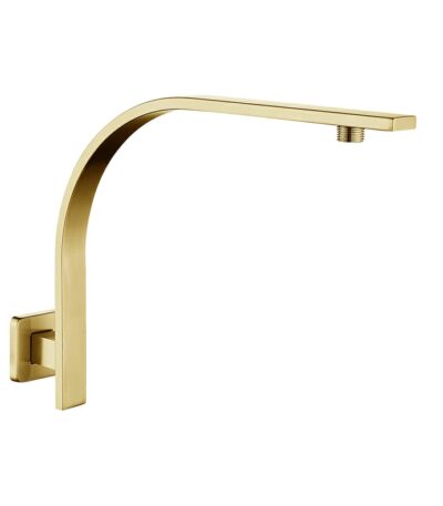 Brushed Yellow Gold Gooseneck Wall Mounted Shower Arm