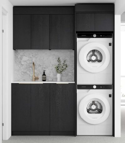 Byron/Bondi Black Oak Laundry Kit 1715x600x2100
