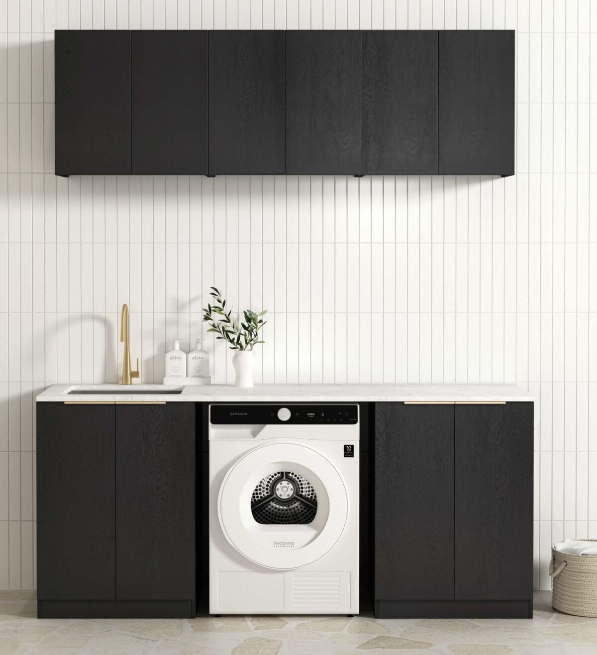 Byron/Bondi Black Oak Laundry Kit 1960x600x2100