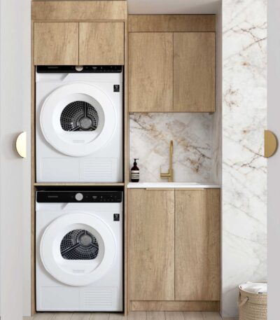 Byron/Bondi Natural Oak Laundry Kit 1305x600x2100