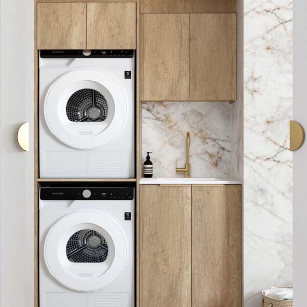 Byron/Bondi Natural Oak Laundry Kit 1305x600x2100