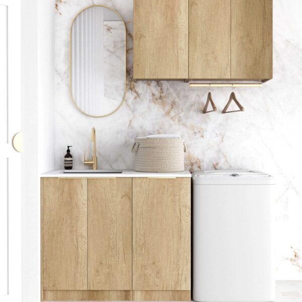Byron/Bondi Natural Oak Laundry Kit 1715x600x2100