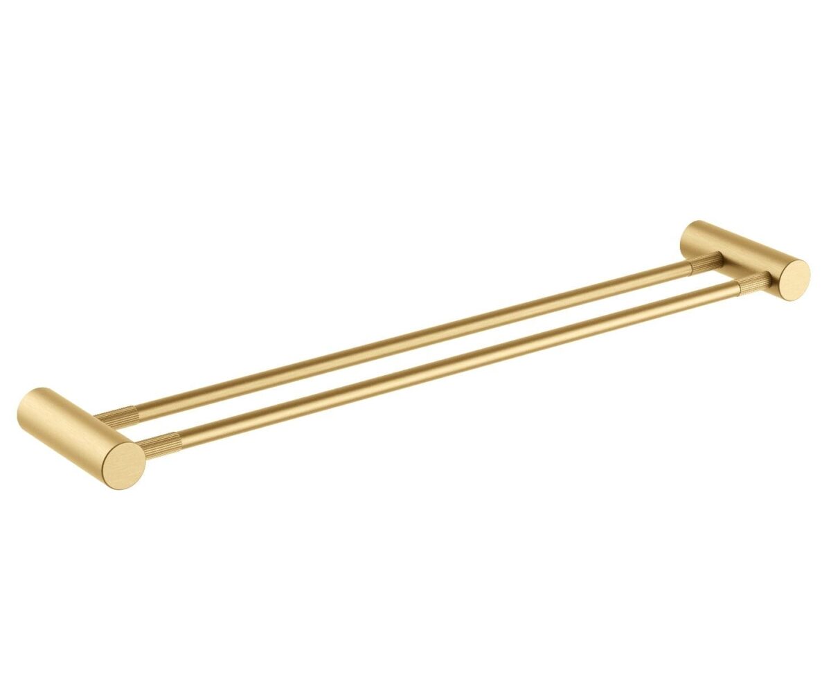 CADDENCE Brushed Brass Double Towel Rail - 600mm | BUYG9002.TR