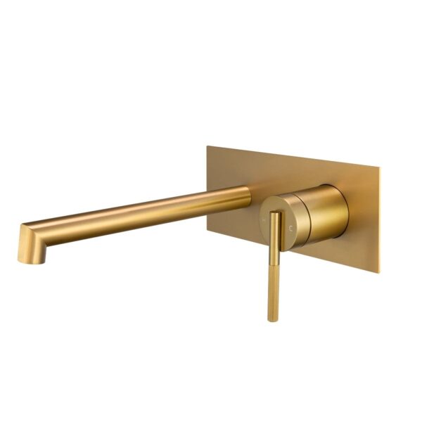CADDENCE Brushed Brass Wall Mixer with Spout | BUYG0243.BM