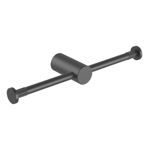 CADDENCE Brushed Gun Metal Grey Double Toilet Paper Holder | BUGM9005.TR