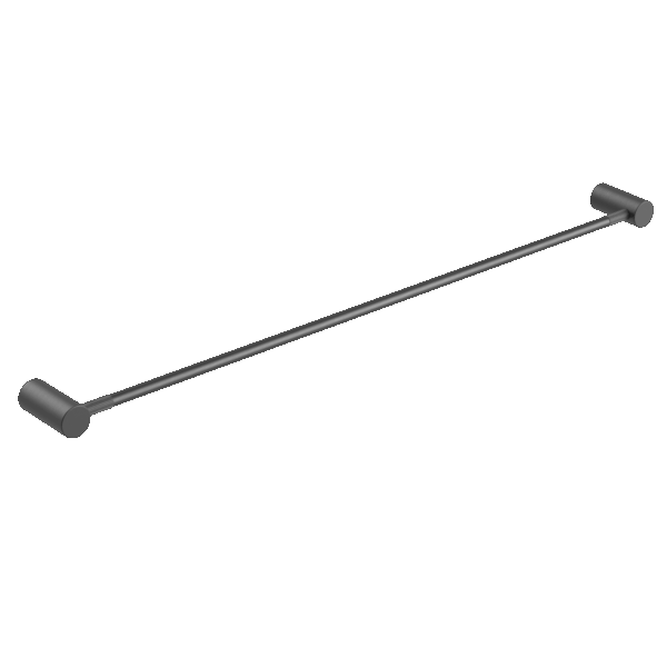 CADDENCE Brushed Gun Metal Grey Single Towel Rail - 800mm | BUGM9001.8.TR