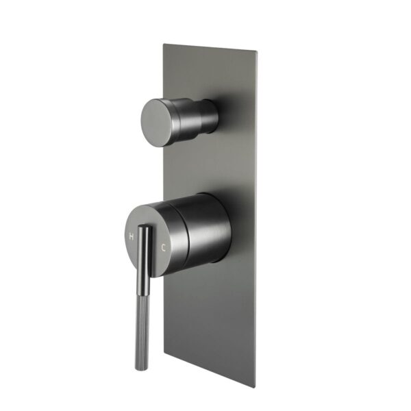CADDENCE Brushed Gun Metal Grey Wall Mixer with Diverter | BUGM0244.ST