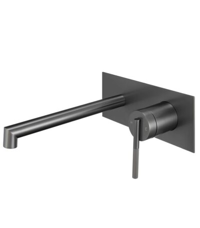 CADDENCE Brushed Gun Metal Grey Wall Mixer with Spout | BUGM0243.BM