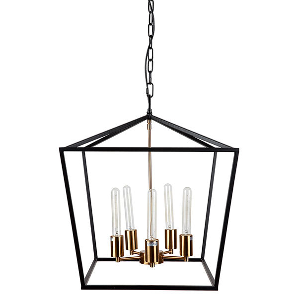 Café Lighting Le Mans ES 5 Light Pendant Black