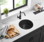 Camden Fireclay Round Top/undermount Single Bowl Sink - Matt Black - 470x228mm | FCSR470MB