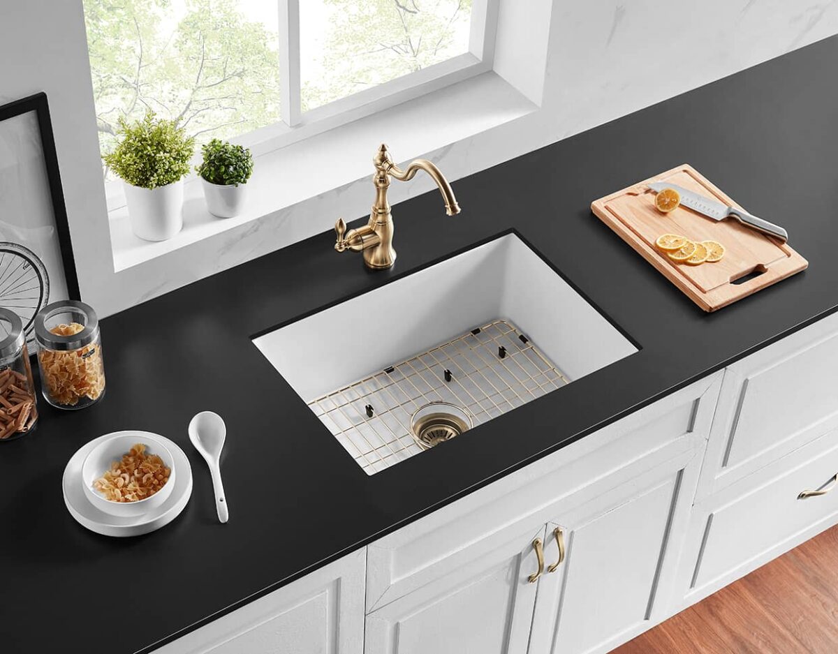 Camden Fireclay Top/undermount Single Bowl Sink - Gloss White - 810x480x254mm | FCS810GW