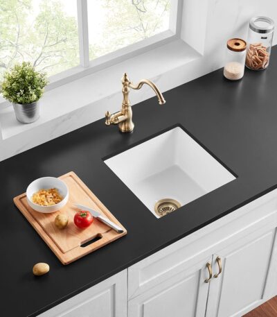 Camden Fireclay Top/undermount Sink Single Bowl - Matt Black - 457x457x228mm | FCS457MB
