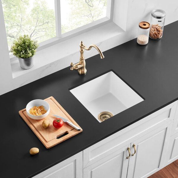 Camden Fireclay Top/undermount Sink Single Bowl - Matt Black - 457x457x228mm | FCS457MB