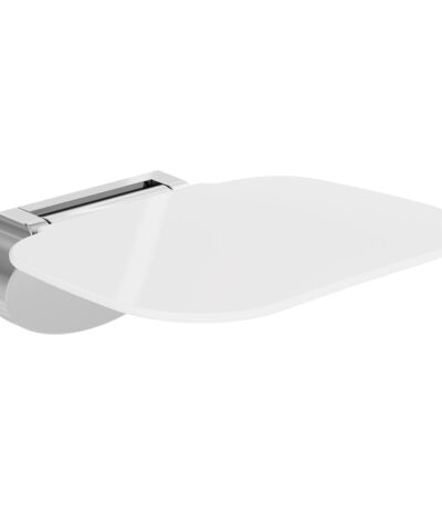 Care Folding Shower Seat, Chrome Base, Satin White Seat