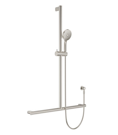 Care Inverted T Rail Shower, Brushed Nickel