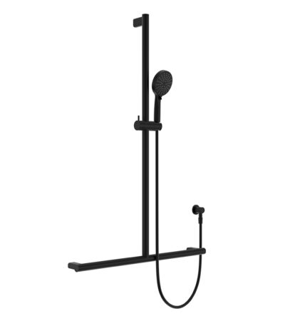 Care Inverted T Rail Shower, Matte Black