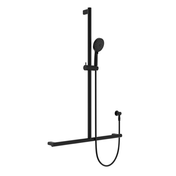 Care Inverted T Rail Shower, Matte Black