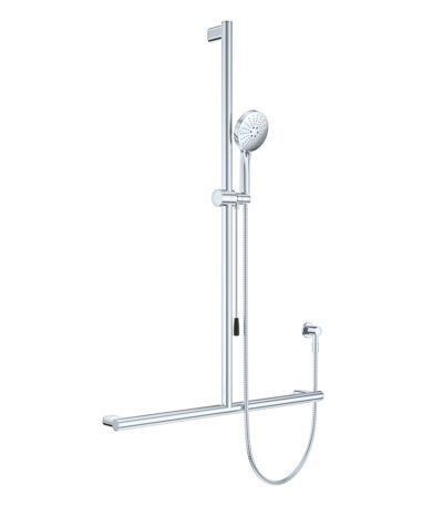 Care Inverted T Rail Shower with Push/Pull Slider, Chrome