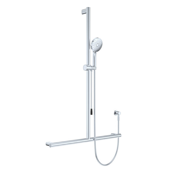 Care Inverted T Rail Shower with Push/Pull Slider, Chrome
