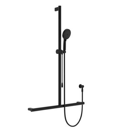 Care Inverted T Rail Shower with Push/Pull Slider, Matte Black