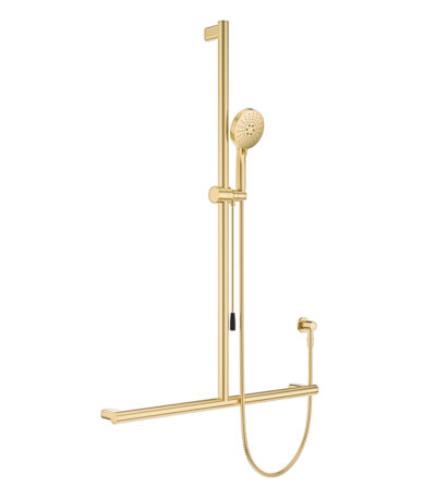 Care Inverted T Rail Shower with Push/Pull Slider, Urban Brass