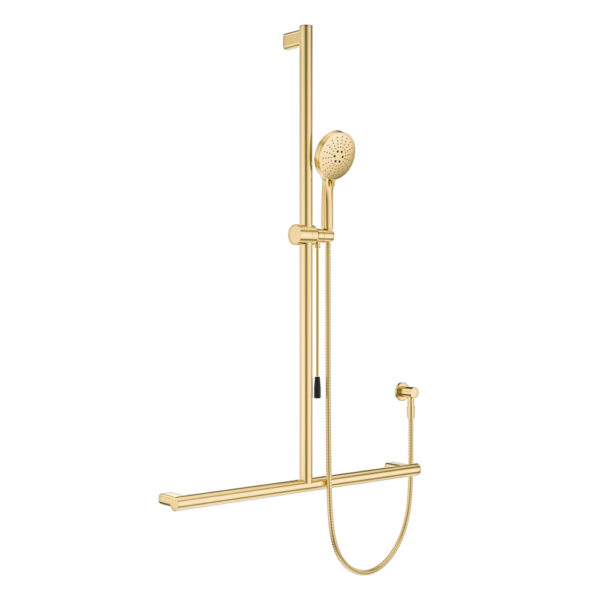 Care Inverted T Rail Shower with Push/Pull Slider, Urban Brass