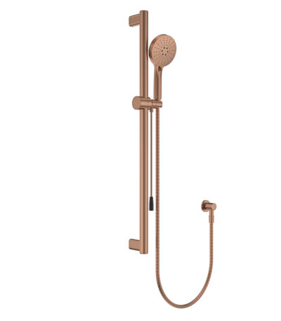 Care Rail Shower with Push/Pull Slider, Brushed Copper