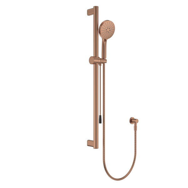 Care Rail Shower with Push/Pull Slider, Brushed Copper