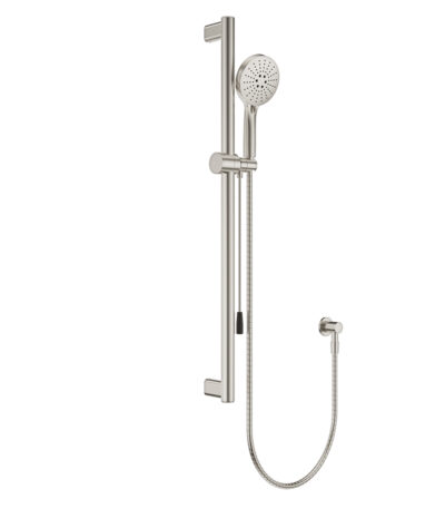 Care Rail Shower with Push/Pull Slider, Brushed Nickel