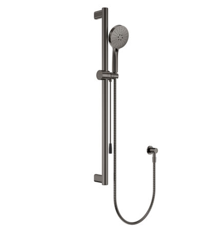 Care Rail Shower with Push/Pull Slider, Gun Metal