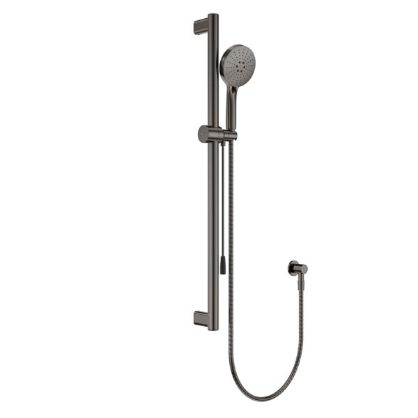Care Rail Shower with Push/Pull Slider, Gun Metal