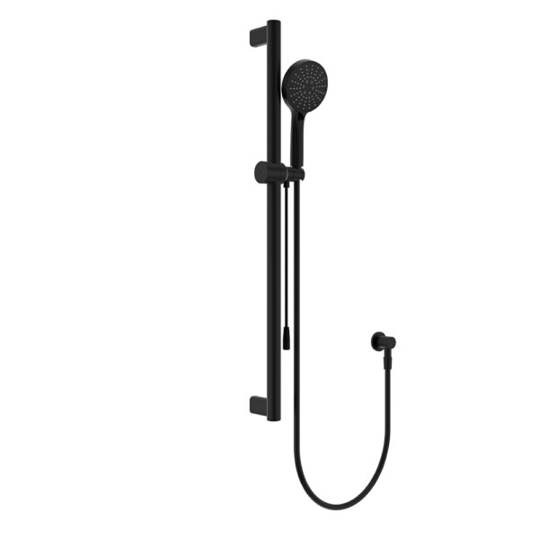 Care Rail Shower with Push/Pull Slider, Matte Black