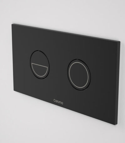 Caroma Invisi Series II Round Dual Flush Metal Plate & Buttons Metallic - Matte Black