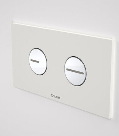 Caroma Invisi Series II Round Dual Flush Plate & Buttons - White