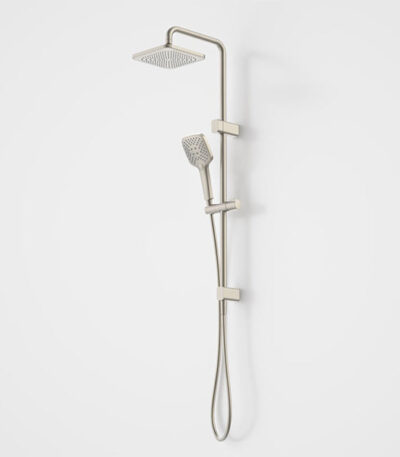 Caroma Luna Multifunction Rail Shower with Overhead Brushed Nickel