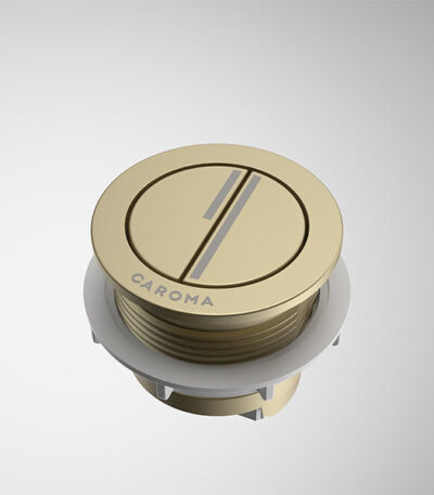 Caroma Luna Round Cistern Flush Button Brushed Brass