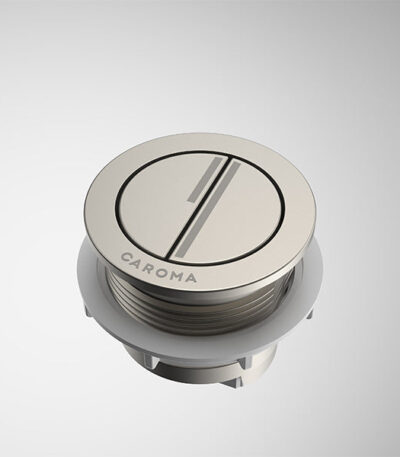 Caroma Luna Round Cistern Flush Button Brushed Nickel