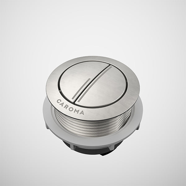 Caroma Urbane II Wall Faced Close Coupled Flush Button - Brushed Nickel