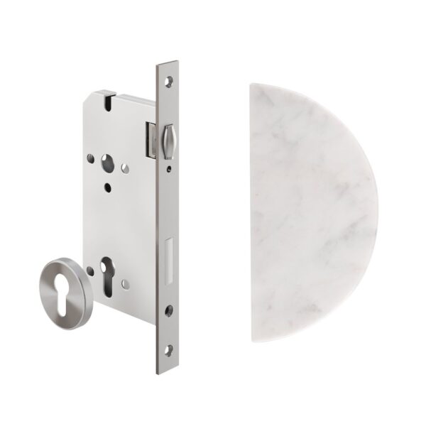 Carrara Half Moon Entry Door Pull & Lock Set