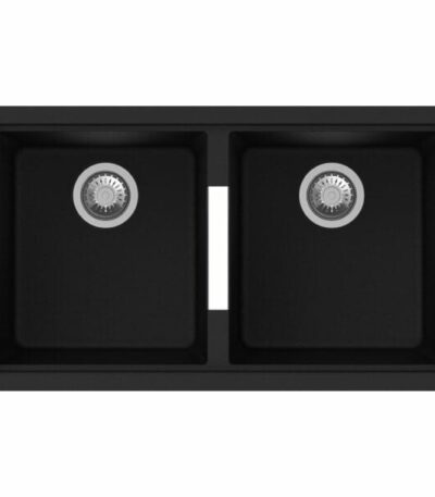 Carysil Black Double Bowls Granite Undermount Kitchen Sink - 824x481x241mm | TWM3322